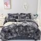 Three-Piece Plush Mink Velvet Bedding Set Warm Milk Velvet Pure Color Crystal Velvet Plush Duvet Cover Set