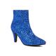 Women's Boots Bling Bling Shoes Metallic Boots Glitter Crystal Sequined Jeweled Wedding Party Daily Booties Ankle Boots Sequin Kitten Heel Pointed Toe Elegant Fashion Minimalism Glitter Zipper Silver