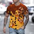 Men's Unisex Shirt T shirt Tee Tee Funny T Shirts Bee Graphic Prints Crew Neck Yellow Light Brown Orange Gold Brown 3D Print Daily Holiday Short Sleeve Print Clothing Apparel Designer Casual Big and