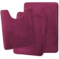 Bathroom Rugs Sets 3 Piece, Velvet Memory Foam Bath Mat - Non-Slip, Machine Wash, Bath Rugs - Dries Quickly, Ultra Soft Bath Mats for Bathroom