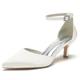 Women's Wedding Shoes Pumps Sexy Minimalism Bridal Bridesmaid Shoes Silver Wine Black Pointed Toe Satin Buckle Hollow-out Cone Heel Shoes Valentines Gifts Party