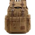 Men's Backpack School Bag Bookbag Commuter Backpack Daily Solid Color Canvas Large Capacity Zipper Black Yellow Army Green