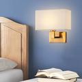 LED Wall Light Modern Cloth Fabric Shade Double Arm Wall Lamps Bedside Wall Lights Metal Sconce 110-240V