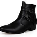 Men's Boots Combat Boots Chelsea Boots Biker boots Casual Daily PU Height-increasing Booties / Ankle Boots Loafer Black White Brown Summer Winter