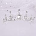 Vintage Baroque Crown New Alloy Green Diamond Small Crown Noble and Elegant Birthday Princess Crystal Headwear