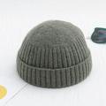 Men's Beanie Hat Fisherman Beanie Trawler Beanie Watch Cap Beanies Light Yellow Black Cotton Sports Travel Roll up Edge Outdoor Vacation Plain Windproof Warm