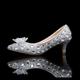Women's Wedding Shoes Pumps Valentines Gifts Bling Bling Evening Bag Party Polka Dot Wedding Heels Bridal Shoes Bridesmaid Shoes Rhinestone Crystal Sparkling Glitter Low Heel Pointed Toe Vintage Sexy