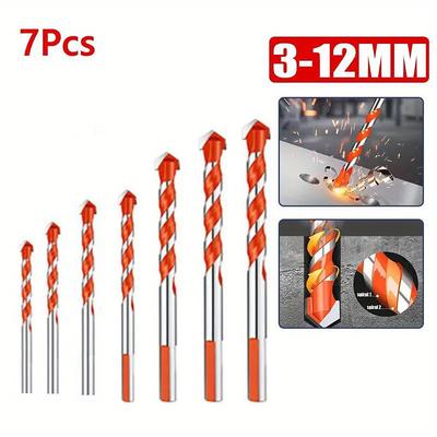 7pcs/set 3-12mm Carbide Drill Bits Set - Perfect For Drilling Tile, Concrete, Brick, Glass, Plastic Wood!