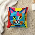 Cat Cartoon Double Side Cushion Cover 1PC Soft Decorative Square Throw Pillow Cover Cushion Case Pillowcase for Bedroom Livingroom Superior Quality Indoor Cushion for Sofa Couch Bed Chair