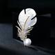 Women's Brooches Retro Feather Stylish Luxury Sweet Pearl Brooch Jewelry White For Office Daily Prom Date Beach
