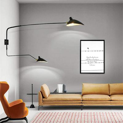 Simple Style Swing Wall Lamp with Dome Lampshade 1-2 Light Black Wall Lamp Suitable for Corridor Entrance Bedroom Dining Room E26/E27 Bulb