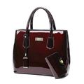 Women's Handbag Bag Set Key Bag Handbag PU Leather 2 Pieces Office Daily Date Waterproof Solid Color Wine Black Blue