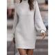 Women's Sweater Dress Jumper Dress Casual Dress Mini Dress Knitwear Active Fashion Daily Date Vacation Going out Turtleneck Long Sleeve Ribbed 2023 Loose Fit Black White Wine S M L XL