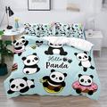 3D Bedding Panda Rabbit print Print Duvet Cover Bedding Sets Comforter Cover with 1 print Print Duvet Cover or Coverlet,2 Pillowcases for Double/Queen/King