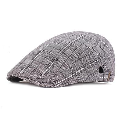 Men's Flat Cap Blue Light Grey Cotton Streetwear Stylish 1920s Fashion Outdoor Daily Going out Lattice Warm