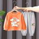 2 Pieces Kids Girls' Rainbow Crewneck Hoodie Pants Set Long Sleeve Active Outdoor 3-7 Years Spring Black unicorn sweater nice black pants Black unicorn sweater nice gray pants Orange unicorn