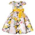 Kids Girls' Dress Floral Dress Floral Flower Short Sleeve Wedding Party Outdoor Vacation Fashion Cute Polyester Knee-length Party Dress Swing Dress Skater Dress Summer Spring 3-10 Years White Yellow