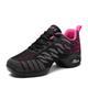 Women's Dance Sneakers Party Training Hip Hop Performance Professional Sneaker Thick Heel Round Toe Lace-up Teenager Adults' Black Rosy Pink Blue