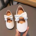 Boys Girls' Flats Daily PU Little Kids(4-7ys) Toddler(2-4ys) Daily Bowknot White Brown Summer Spring Fall