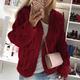 Women's Cardigan Knitted Solid Color Basic Casual Chunky Long Sleeve Loose Sweater Cardigans Hooded Open Front Fall Winter Wine Dusty Rose Gray