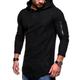 Men's T shirt Tee Long Sleeve Shirt Hooded Long Sleeve Sports Outdoor Vacation Going out Casual Daily Soft Plain Black White Activewear Fashion Sport