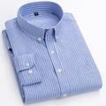 Men's Dress Shirt Oxford Shirt Red Blue Sky Blue Long Sleeve Striped Square Neck Spring Fall Wedding Outdoor Clothing Apparel Button-Down