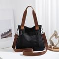 Women's Tote Crossbody Bag Bucket Bag Canvas Tote Bag Diaper Bag Tote Canvas Daily Holiday Zipper Adjustable Large Capacity Lightweight Solid Color Black Brown Grey