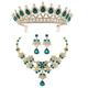 Bridal Jewelry Set Of Three Alloy Necklaces Crowns Earrings New Women's Wedding Accessories