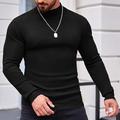 Men's Pullover Sweater Jumper Turtleneck Sweater Xmas Sweater Jumper Ribbed Knit Regular Knitted Slim Fit Plain Turtleneck Modern Contemporary Thermal Work Daily Wear Clothing Apparel Winter Black