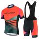 21Grams Men's Cycling Jersey Set Short Sleeve Cycling Jersey with Bib Shorts 3 Rear Pockets Reflective Strips 3D Padded Shorts Polka Dot Polyester Bike Wear Breathable Quick Dry Moisture Wicking