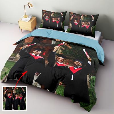Graduation Custom Photo Customized Bedding Duvet Cover Best Graduation Gift Printed Bedding Set Custom Bedroom Holiday Gift For Friends,Lovers
