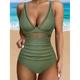 Women's Swimwear Bikini Normal Swimsuit Mesh Patchwork Solid Color Leopard Beach Wear Holiday Bathing Suits