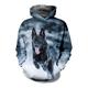 Kids Boys Hoodie Pullover Animal Dog Long Sleeve Pocket Children Top Casual 3D Print Hoodie Cool Daily Black Navy Blue Blue Fall 7-13 Years