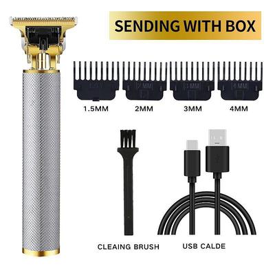 Hair Clippers for Men oupool Professional Cordless Hair Trimmer - Electric T-Blade Beard Trimmer Shaver Edgers Zero Gapped Mens Grooming Kit Rechargeable LCD Hair Cutting Kit - Gifts for Men(Gold)