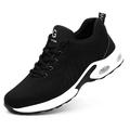 Men's Sneakers Steel Toe Shoes Work Sneakers Running Safety Shoes Sporty Classic Chinoiserie Office Career Tissage Volant Breathable Booties / Ankle Boots Lace-up Black / White Black Summer Spring