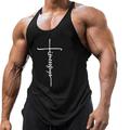 Men's Tank Top Vest Top Undershirt Racer Back Tank Top Letter U Neck Sport Daily Sleeveless Clothing Apparel Stylish Muscle Comfortable Workout