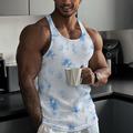 Men's Tank Top Vest Top Undershirt Sleeveless Shirt Wife beater Shirt Tie Dye Pit Strip Crew Neck Outdoor Going out Sleeveless Knitted Clothing Apparel Fashion Designer Muscle