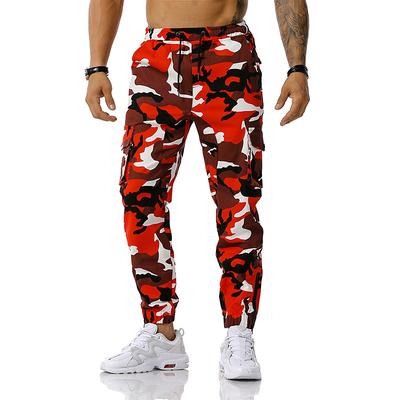 Men's Cargo Pants Cargo Trousers Trousers Camo Pants Elastic Waist Flap Pocket Camouflage Full Length Work Holiday Cotton Blend Stylish Casual / Sporty Army Green Red Micro-elastic