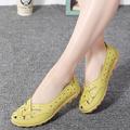 Women's Flats Plus Size White Shoes Soft Shoes Outdoor Daily Solid Color Summer Cut Out Flat Heel Round Toe Casual Minimalism Walking Faux Leather PU Light Yellow Black White