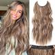 Hair Extensions 20 Inch Long Wavy Blonde Hair Extensions with Invisible Wire Adjustable Size 4 Secure Clips in Hair Extensions for Women