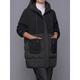 Women's Parka Mid-Length Puffer Coat Winter Coat Thermal Warm Heated Coat Fall Zipper Fleece Jacket with Pocket Zipper Hoodie Coat Outerwear Long Sleeve Black Brown Gray M