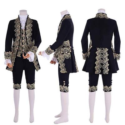 Rococo Baroque Victorian Outfits Men's Halloween Performance Party Masquerade Coat