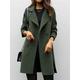 Women's Winter Coat Fall Long Overcoat Double Breasted Pea Coat with Belt Windproof Classic Slim Fit Trench Coat Elegant Outerwear Long Sleeve ArmyGreen S