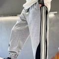 Kids Boys Sweatpants Trousers Pocket Solid Color Keep Warm Pants School Sports Black Gray
