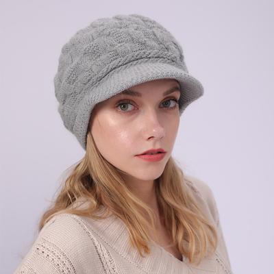 Warm Knitting Beret Hat Winter Women Solid Cap Outdoor Windproof Ear Protection Skiing Hiking Girls Caps