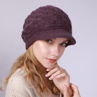 Warm Knitting Beret Hat Winter Women Solid Cap Outdoor Windproof Ear Protection Skiing Hiking Girls Caps