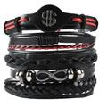 Leather Handwoven Men's Bracelet Hip Hop Punk Diy Set Series Headpiece