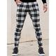 Men's Trousers Chinos Chino Pants Plaid Dress Pants Pocket Plaid Comfort Breathable Outdoor Daily Going out Cotton Blend Fashion Streetwear White Red