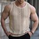 Men's Tank Top Vest Top Undershirt Sleeveless Shirt Knit Tee Plain Scoop Neck Sports Outdoor Vacation Sleeveless Mesh Knit Clothing Apparel Fashion Daily Sport