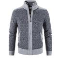 Men's Sweater Cardigan Zip Sweater Sweater Jacket Fleece Sweater Knit Knitted Color Block Shirt Collar Stylish Casual Outdoor Sport Clothing Apparel Fall Winter Blue Light Grey S M L